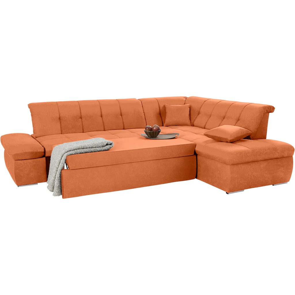DOMO collection Ecksofa »NMoric incl. Zierkissen B/T/H: 273/216/80 cm L-Form« kaufen Großer Ausverkauf