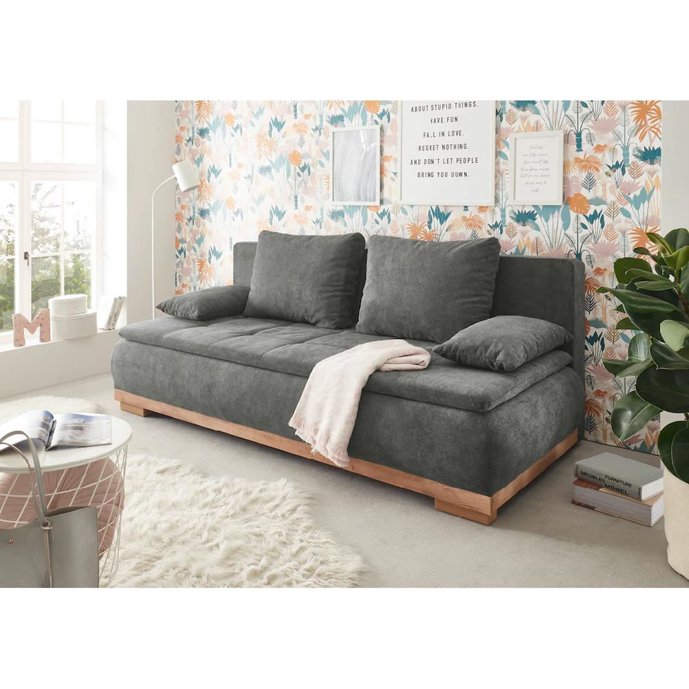 ED EXCITING DESIGN Schlafsofa »Mila« mit Bettfunktion und Bettkasten sowie Rücken- und Armlehnkissen kaufen Cyber Monday