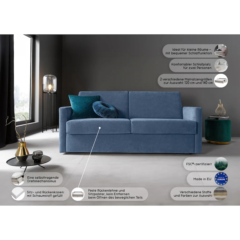 Places of Style Schlafsofa »GOLDPOINT 182cm Dauerschläfer Liegefläche 140/200 cm « kaufen Online Outlet