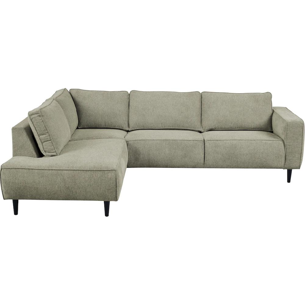 Places of Style Ecksofa »Fumone Lederoptik oder Soft-Touch Chenille« Breite 260 mit schwarzen Massivholzfüßen kaufen Neuheiten