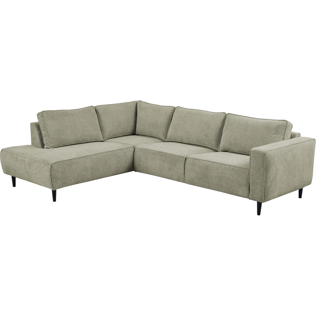 Places of Style Ecksofa »Fumone Lederoptik oder Soft-Touch Chenille« Breite 260 mit schwarzen Massivholzfüßen kaufen Neuheiten