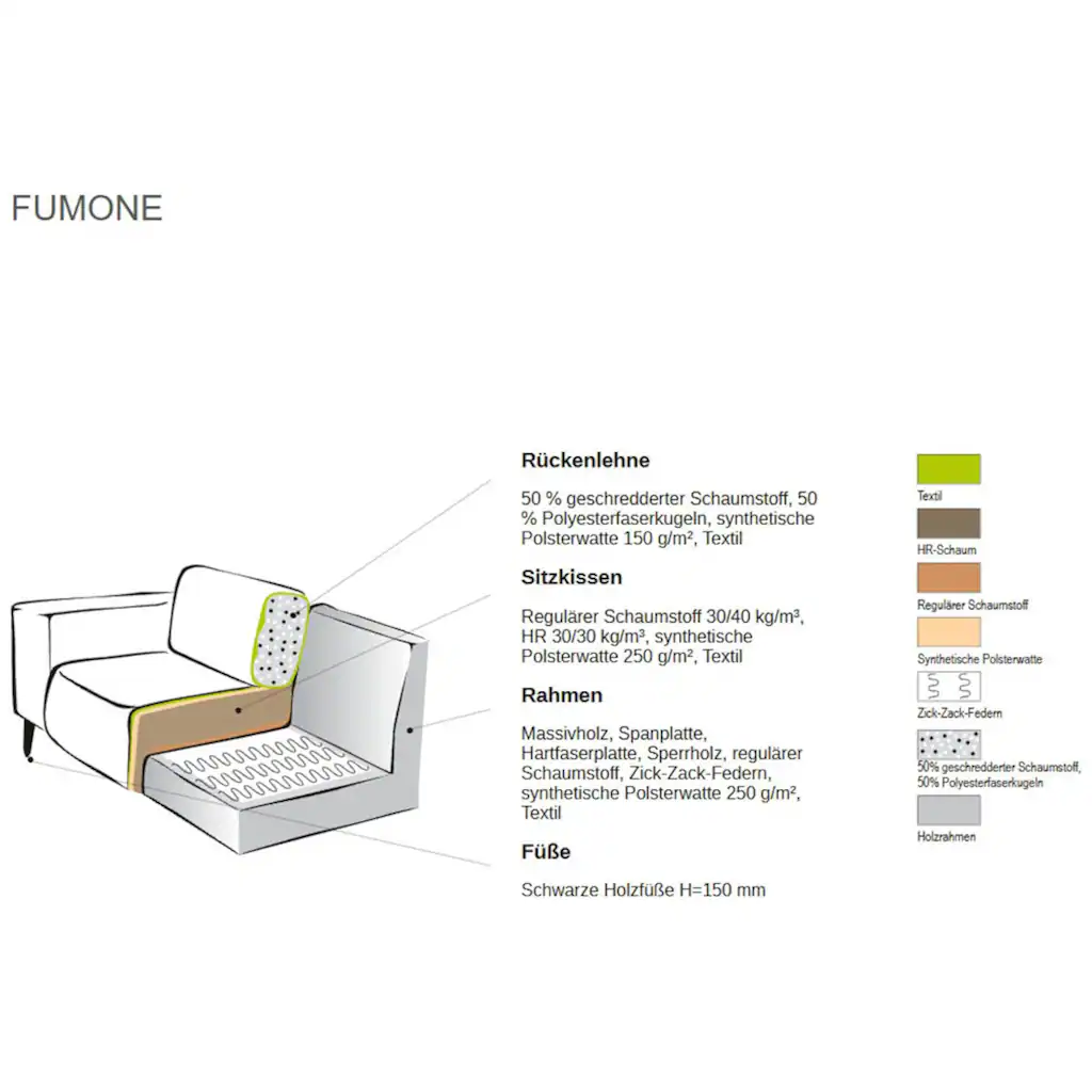 Places of Style Ecksofa »Fumone Lederoptik oder Soft-Touch Chenille« Breite 260 mit schwarzen Massivholzfüßen kaufen Neuheiten