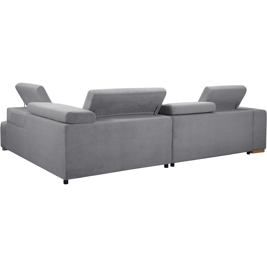 exxpo - sofa fashion Ecksofa »Elianos hoher Sitzkomfort aufwendige Kreuzsteppung im Sitz L-Form« inkl. Kopfteil- und Sitztiefenverstellung wahlweise mit Bettfunktion kaufen Riesige Ersparnisse
