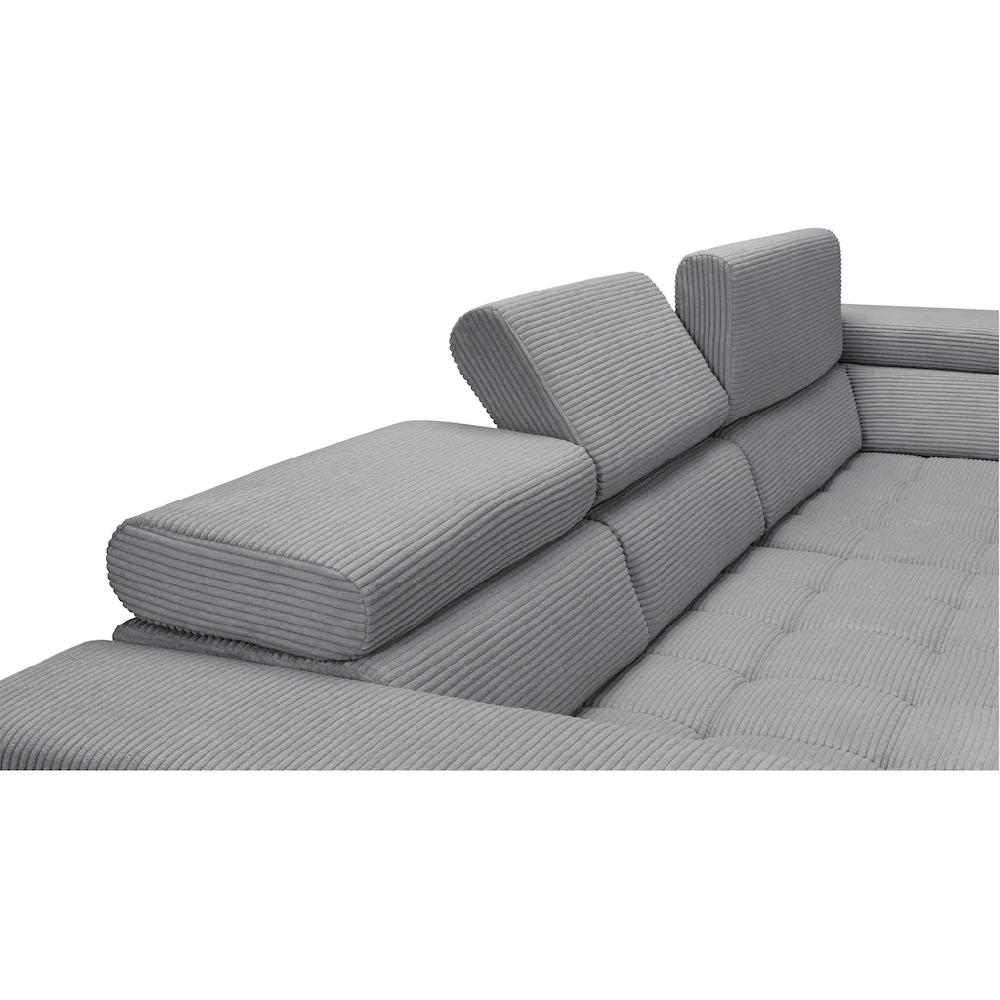 exxpo - sofa fashion Ecksofa »Elianos hoher Sitzkomfort aufwendige Kreuzsteppung im Sitz L-Form« inkl. Kopfteil- und Sitztiefenverstellung wahlweise mit Bettfunktion kaufen Riesige Ersparnisse