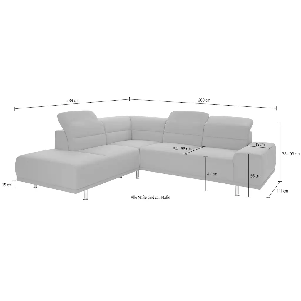 sit&more Ecksofa »Mariola L-Form« mit Federkern und Ottomane inklusive Sitztiefenverstellung kaufen Tiefpreis