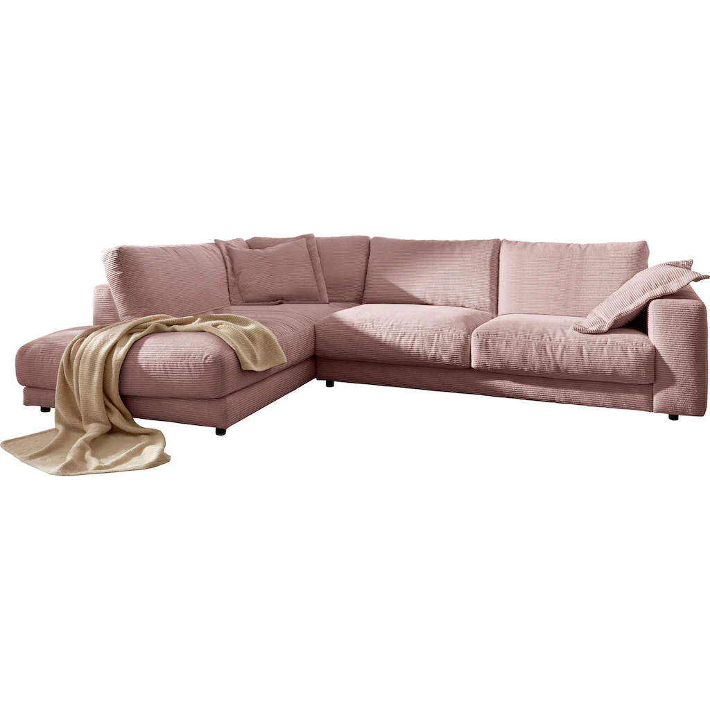 Places of Style Ecksofa »Enisa XXL B/T/H: 325/224/85 cm L-Form« Kuschelig gemütlich in 5 Farben Bezug in Cord mit 2 Zierkissen kaufen