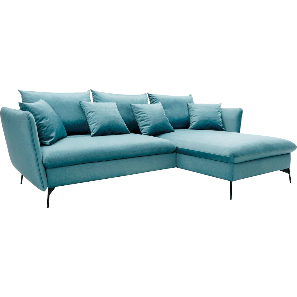 andas Ecksofa »LIVORNO 258 cm L-Form « Schlaffunktion u. Bettkasten (139/224cm) Samt Struktur Webstoff kaufen Zeitbegrenzte Promotion
