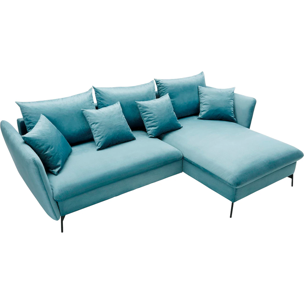 andas Ecksofa »LIVORNO 258 cm L-Form « Schlaffunktion u. Bettkasten (139/224cm) Samt Struktur Webstoff kaufen Zeitbegrenzte Promotion