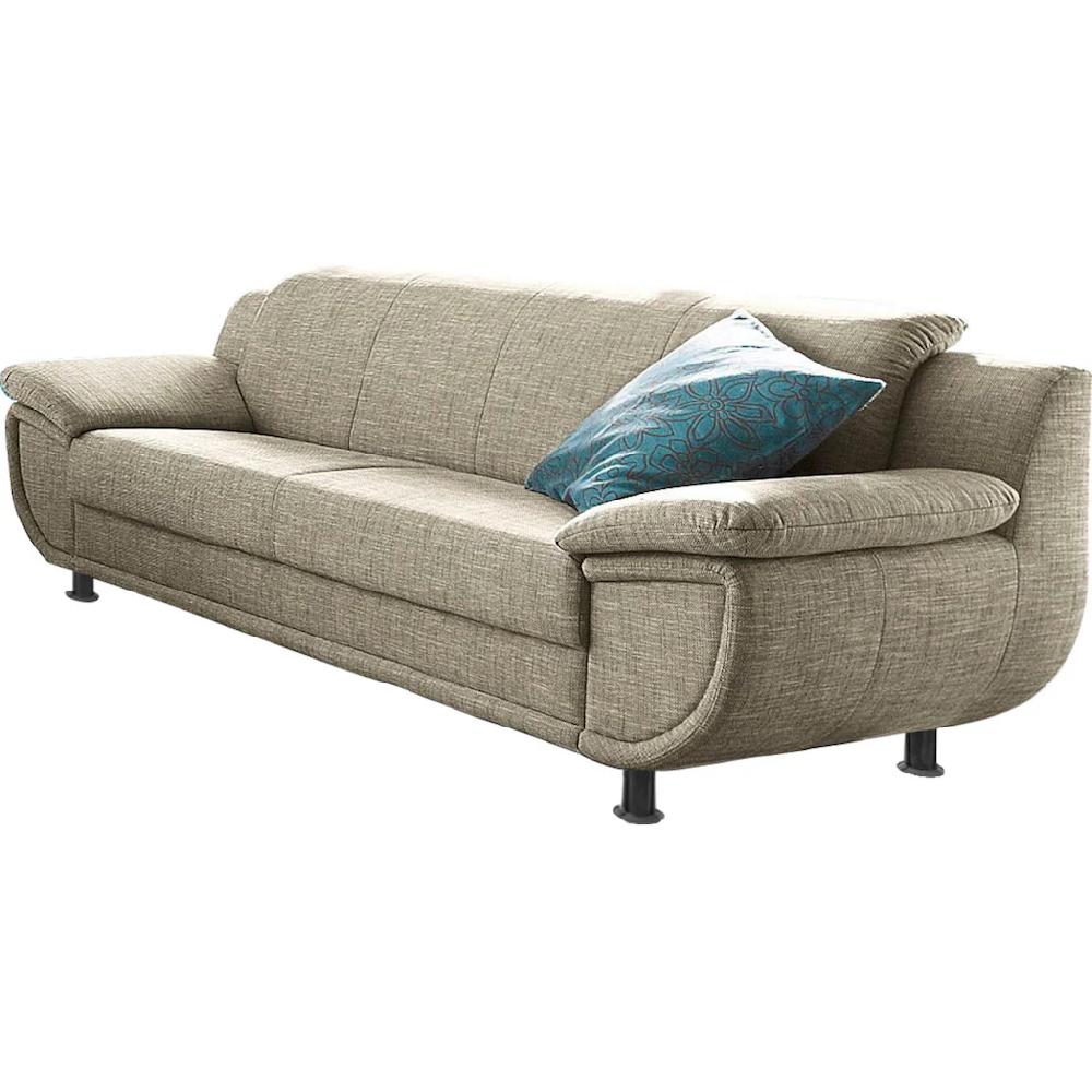 TRENDMANUFAKTUR 3-Sitzer »Rondo Breite 207 cm breite Armlehnen Füße schwarz« Big-Sofa wahlweise mit Federkern in verschiedenen Bezügen bestellbar kaufen Auslauf