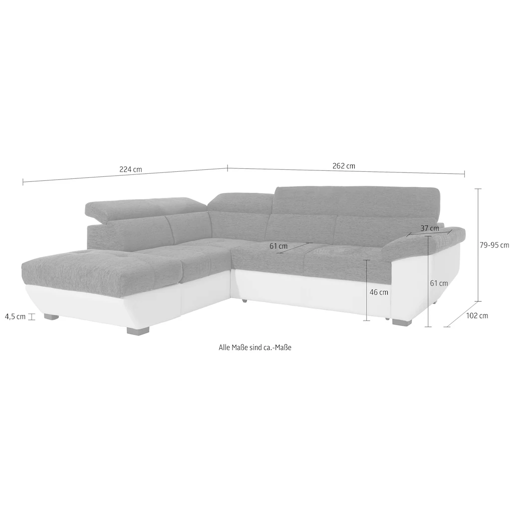 COTTA Ecksofa mit Bettfunktion und Bettkasten online kaufen Rabatt