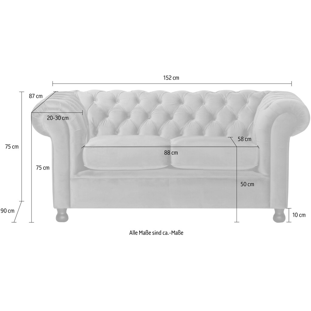 Home affaire Chesterfield-Sofa »Chesterfield Home 2-Sitzer« mit edler Knopfheftung und typischen Armlehnen kaufen Günstig kaufen
