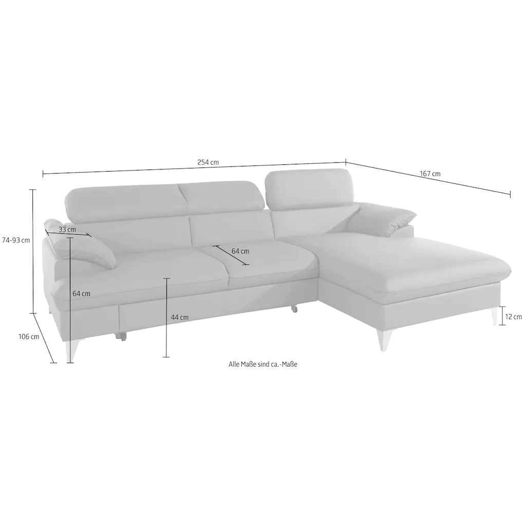 COTTA Ecksofa »Caluso« mit Bettfunktion und Bettkasten Flash Sale