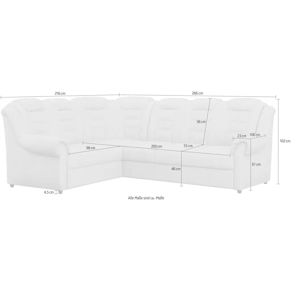 Home affaire Ecksofa »Boston L-Form« Gemütliches Ecksofa mit hoher Rückenlehne in klassischem Design kaufen Begrenztes Angebot
