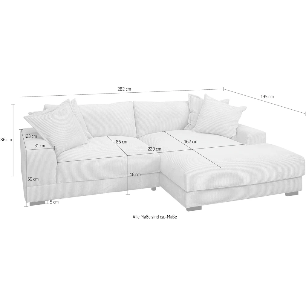 TRENDMANUFAKTUR Ecksofa »Zinal« mit extra softem Sitz in trendiger Breitcord-Optik kaufen Saisonschlussverkauf