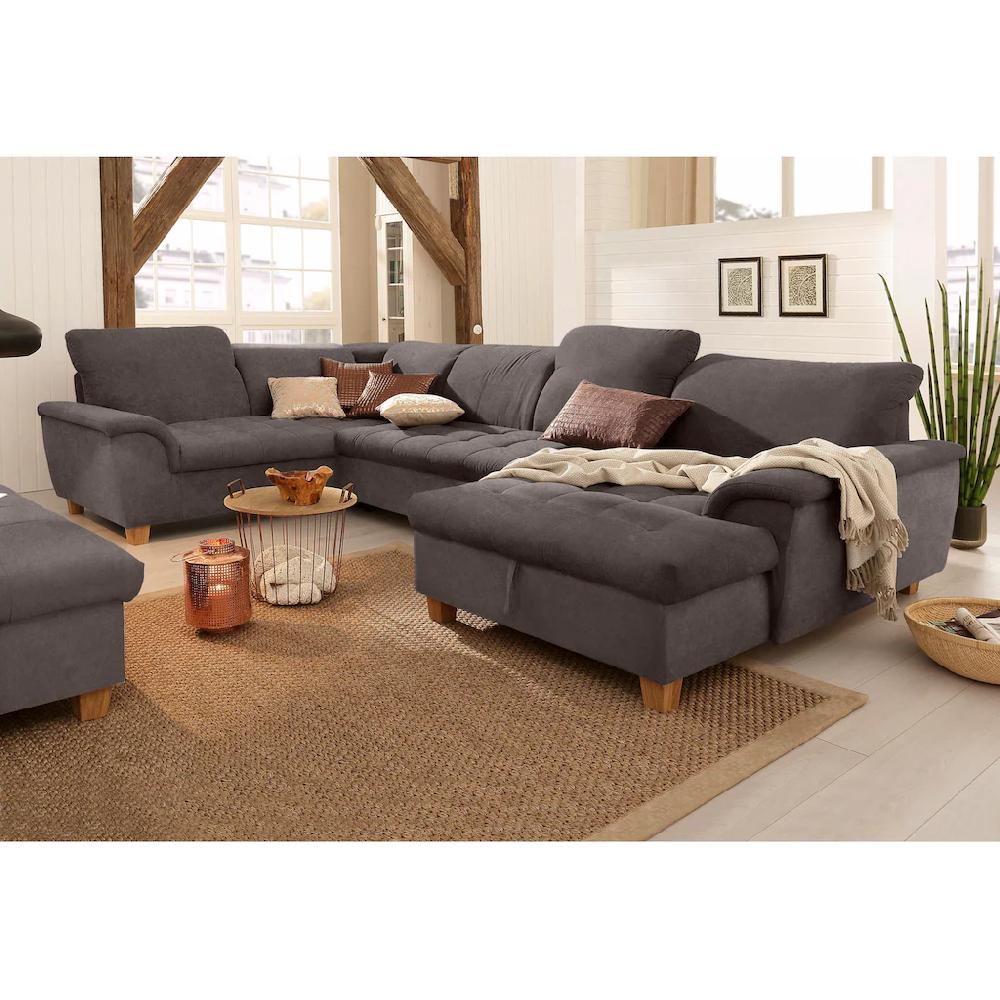 Home affaire Wohnlandschaft »Lyla U-Form« wahlweise mit Rückenfunktion und zusätzlich mit Bett + Bettkasten kaufen Black Friday