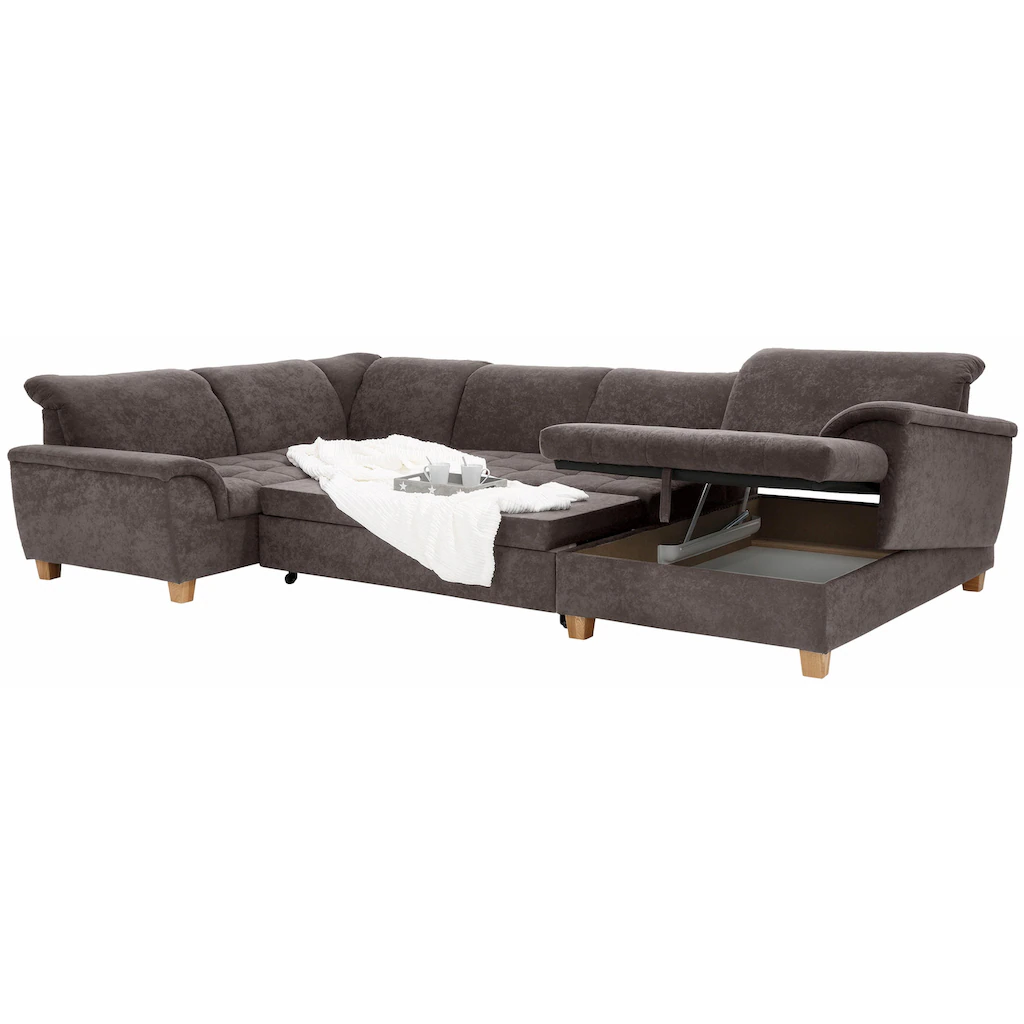 Home affaire Wohnlandschaft »Lyla U-Form« wahlweise mit Rückenfunktion und zusätzlich mit Bett + Bettkasten kaufen Black Friday