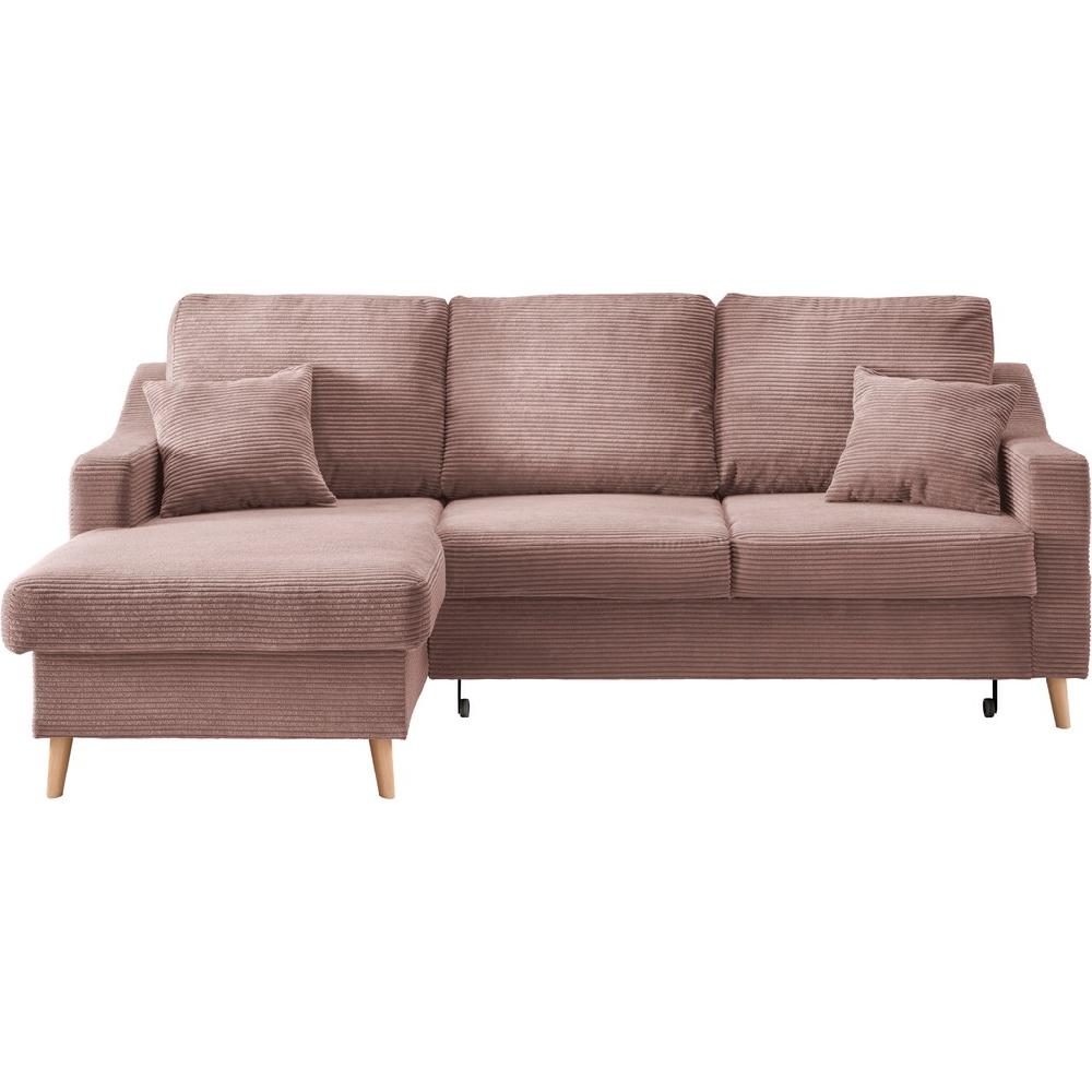INOSIGN Ecksofa »Valentina L-Form« 2 Zierkissen mit Seitentasche ausziehbarer Liegefläche Bettkasten kaufen Weihnachtsangebot