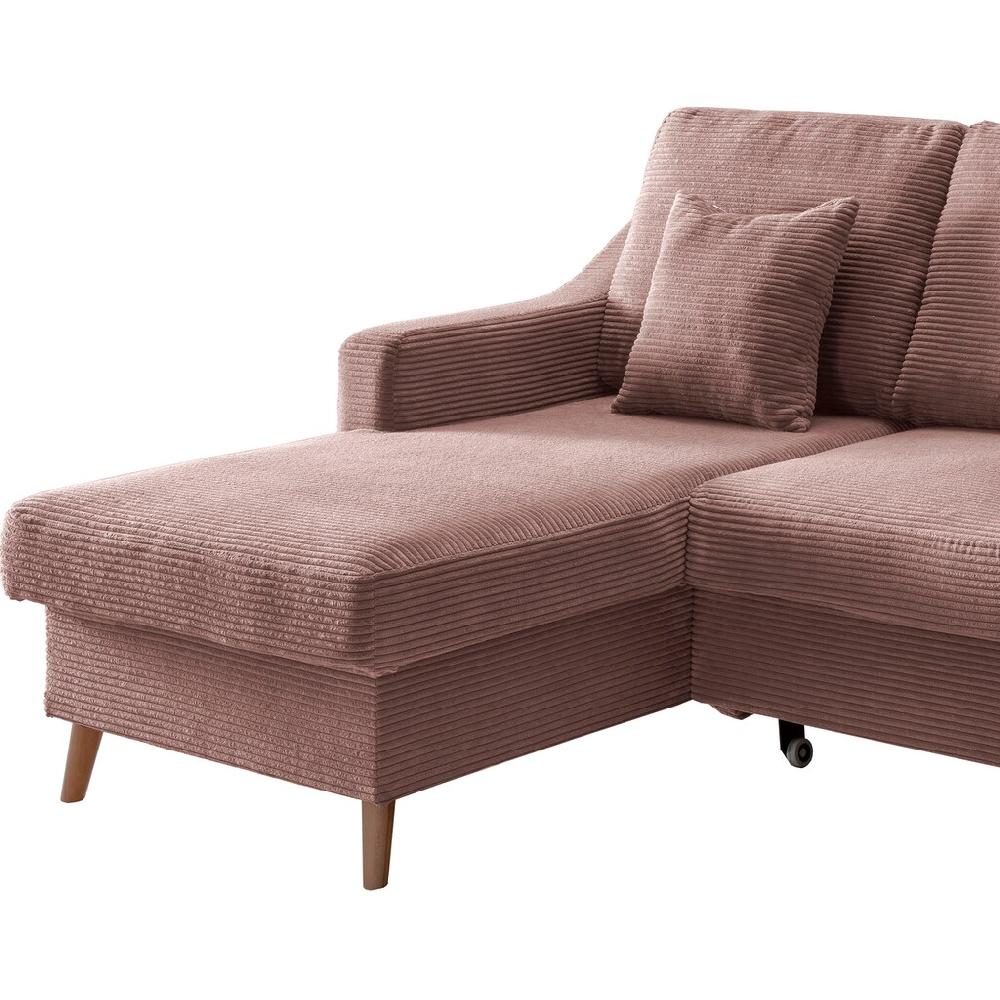 INOSIGN Ecksofa »Valentina L-Form« 2 Zierkissen mit Seitentasche ausziehbarer Liegefläche Bettkasten kaufen Weihnachtsangebot