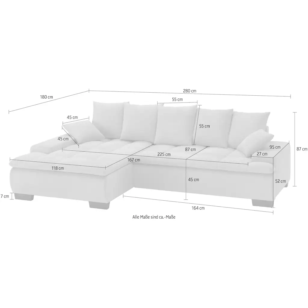 Mr. Couch Polsterecke »Haiti II L-Form« mit Kaltschaumpolsterung wahlweise mit Bett und Bettkasten kaufen Online Outlet