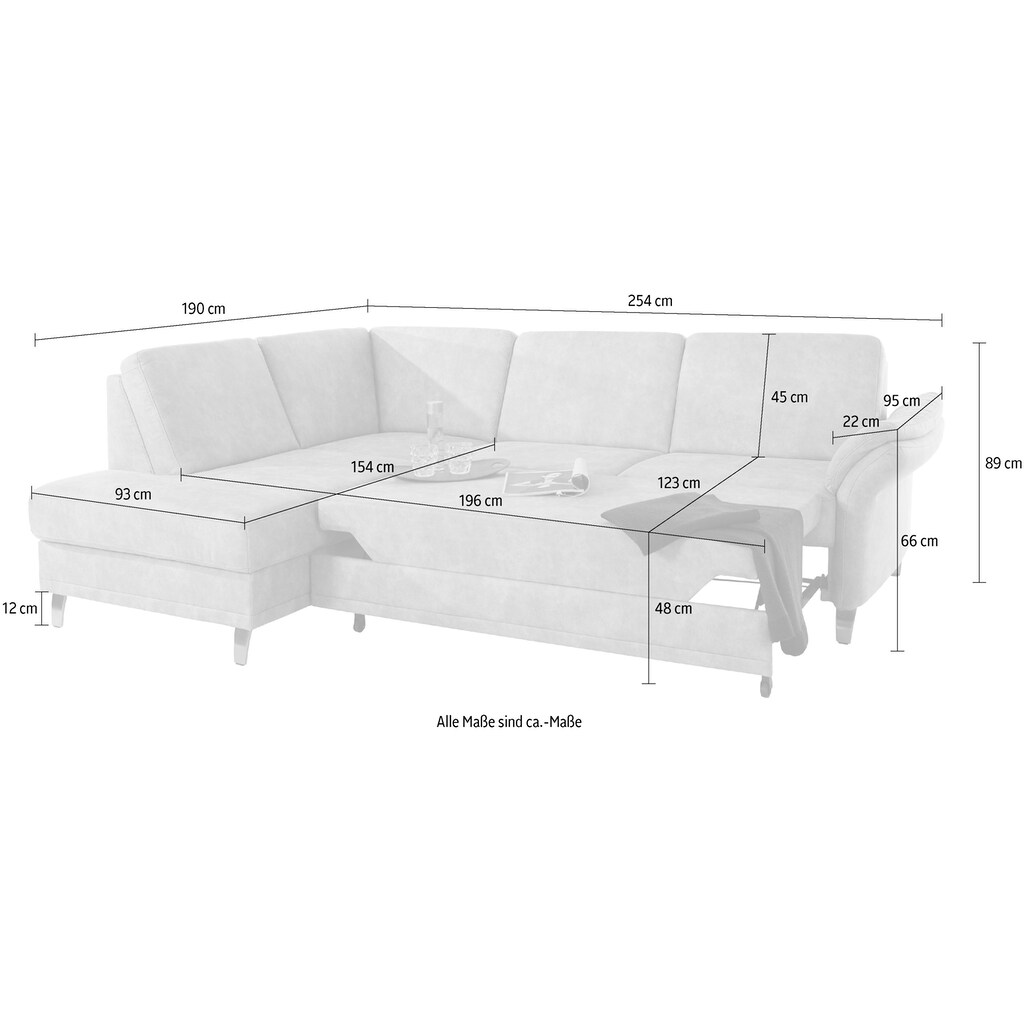 sit&more Ecksofa »Clio L-Form« wahlweise mit Bettfunktion und Bettkasten inklusive Federkern kaufen Exklusive Angebote