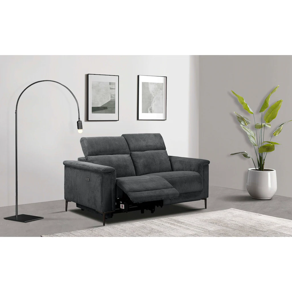 Places of Style 2-Sitzer »Lund in Cord mit manueller o. elektrischer« Relaxfunktion USB Kopfteilverstellung Breite 160 cm kaufen Bis zu 50% Rabatt