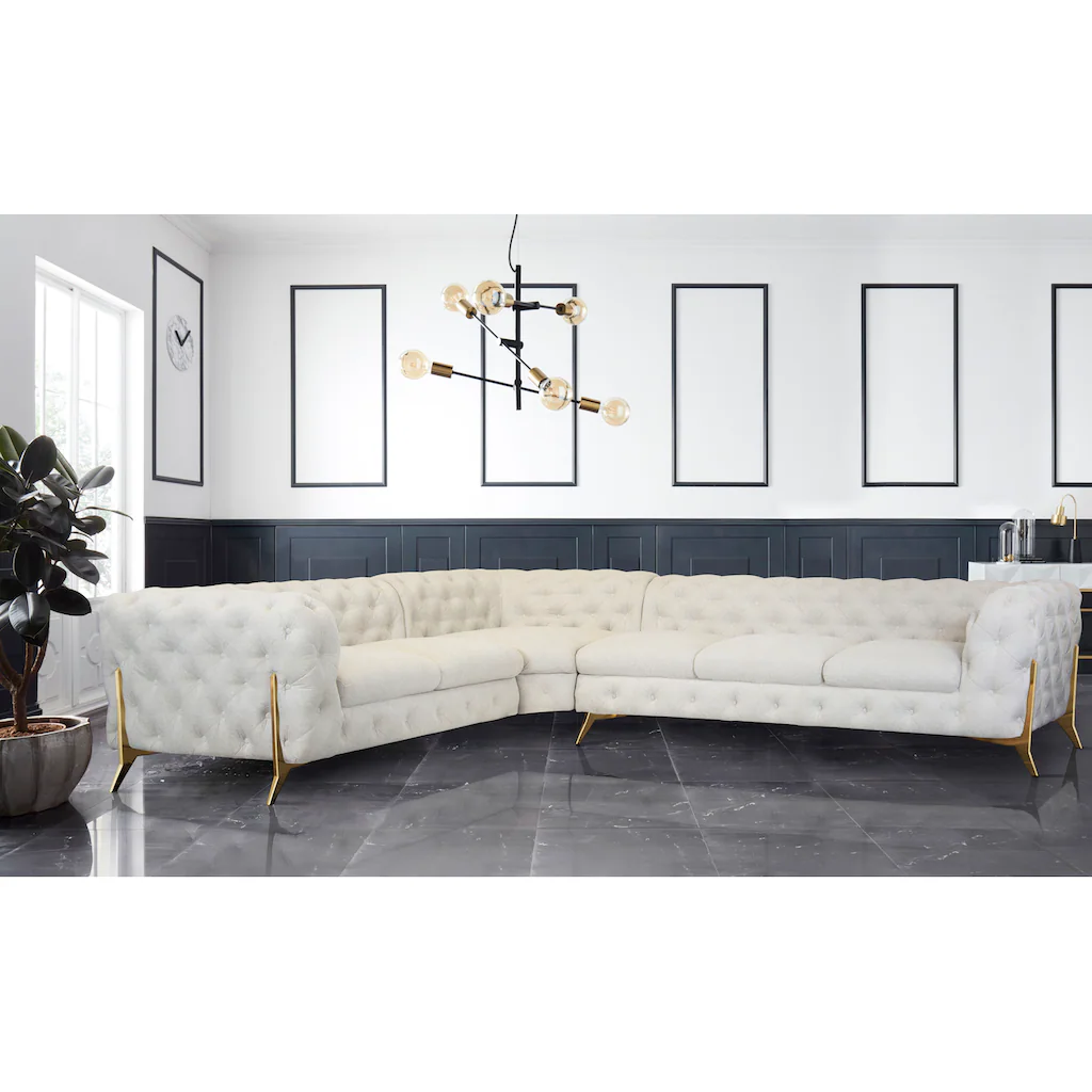Leonique Chesterfield-Sofa »Amaury L-Form« großes Ecksofa Chesterfield-Optik Breite 323 cm Fußfarbe wählbar kaufen 50% Rabatt mit kostenlosem Versand