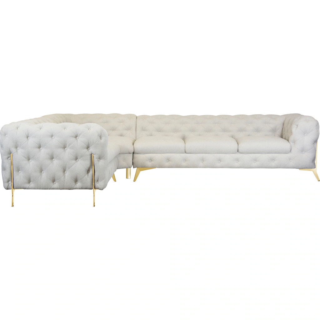 Leonique Chesterfield-Sofa »Amaury L-Form« großes Ecksofa Chesterfield-Optik Breite 323 cm Fußfarbe wählbar kaufen 50% Rabatt mit kostenlosem Versand