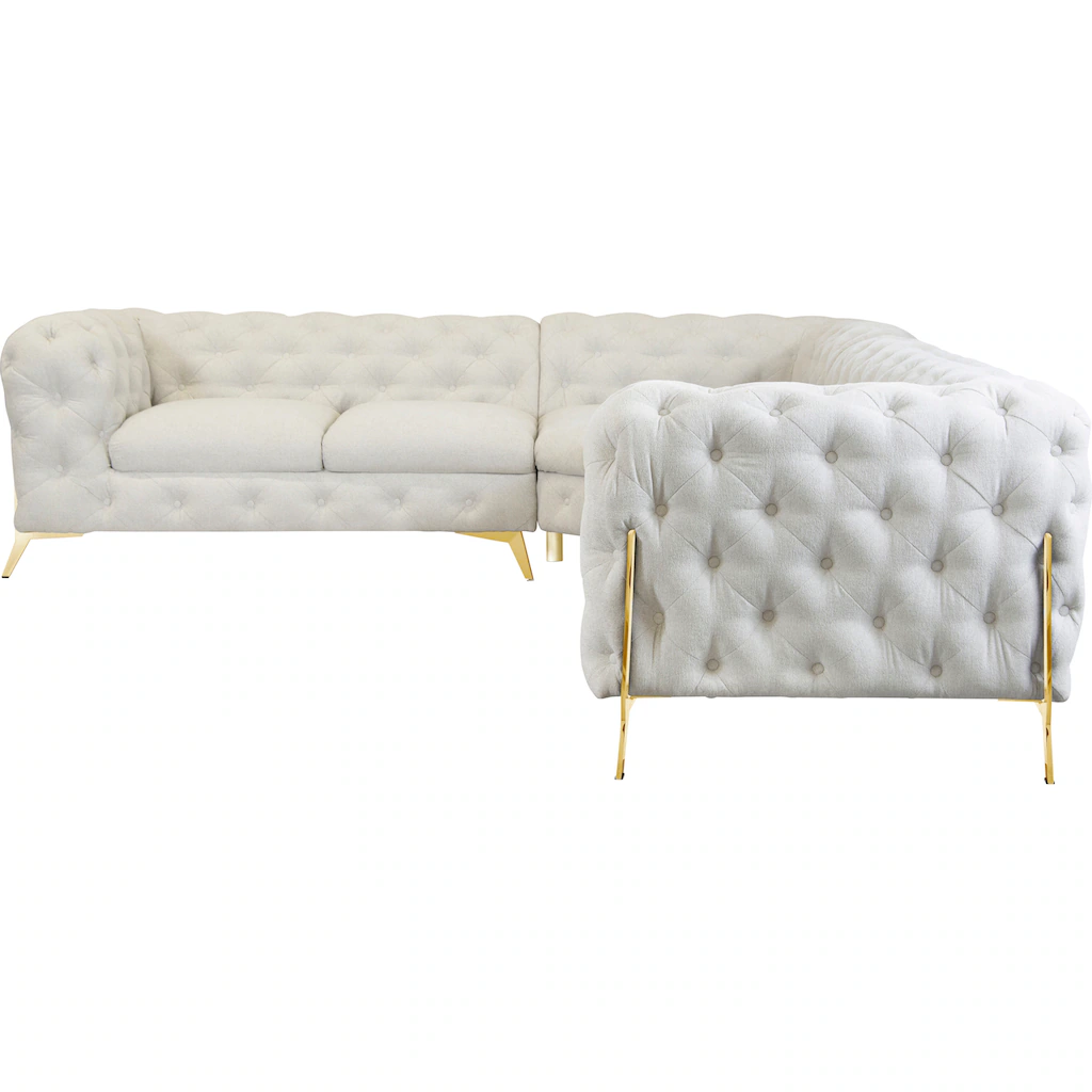 Leonique Chesterfield-Sofa »Amaury L-Form« großes Ecksofa Chesterfield-Optik Breite 323 cm Fußfarbe wählbar kaufen 50% Rabatt mit kostenlosem Versand