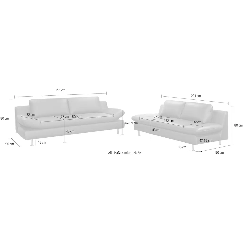 PLACES OF STYLE Polstergarnitur »Redding« (Set 2 tlg.) bestehend aus 2- und 3-Sitzer kaufen Black Friday Preise