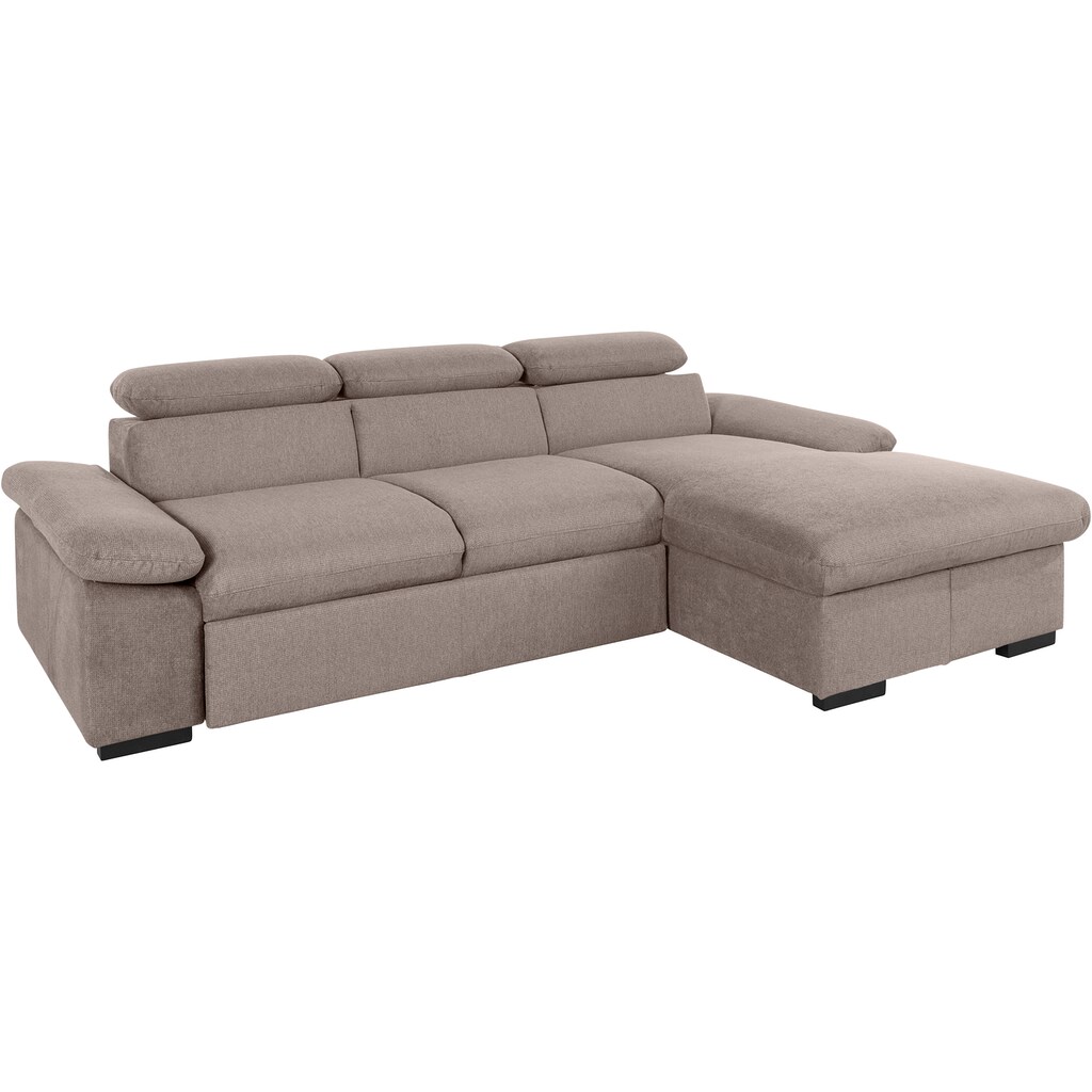 COTTA Ecksofa »Lola L-Form« (Set mit Hocker) mit Hocker & Kopfteilfunktion wahlw. Bett- und Armteilfunktion kaufen Schlussverkauf