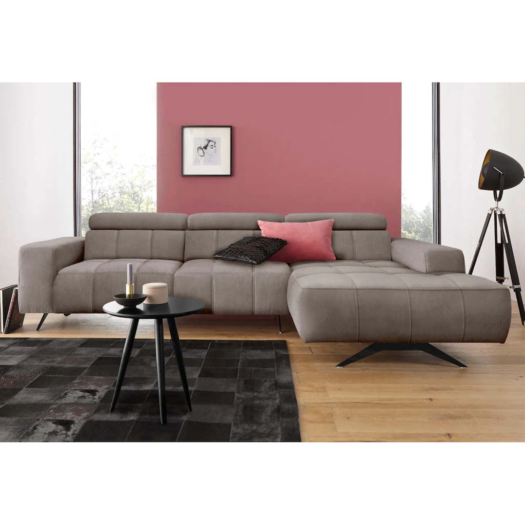 DOMO collection Ecksofa »Trento L-Form mit Kufenfuß oder Einzelfuß« wahlweise mit Kopfteilverstellung Recamiere links/rechts bestellbar kaufen Meist gekauft
