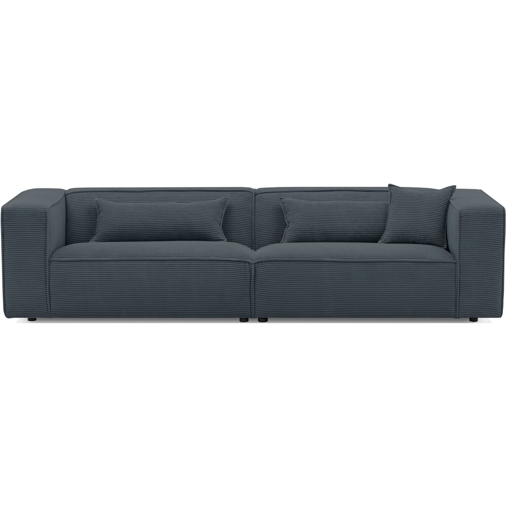 LeGer Home by Lena Gercke 3-Sitzer »PIARA Couch mit Kedernaht Sofa in Cord oder Leinenoptik« schwarze Füße bequemer Sitzkomfort kaufen Limitierter Zeitrabatt