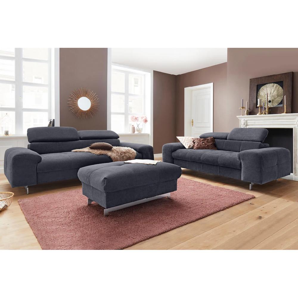 COTTA Polstergarnitur »Chef« (Set) bestehend aus 3-Sitzer und Hocker mit Kopfteilverstellung kaufen Online Shopping