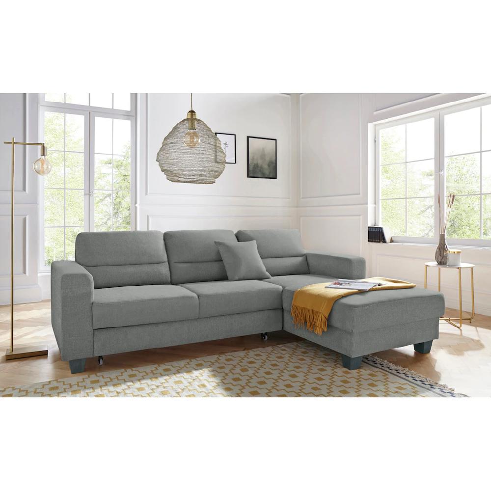TRENDMANUFAKTUR Ecksofa »Chamber zeitlos und modern bequem mit hohem Sitzkomfort L-Form« inklusive einer Kopfstütze wahlweise mit Schlaffunktion kaufen Vatertagsangebot