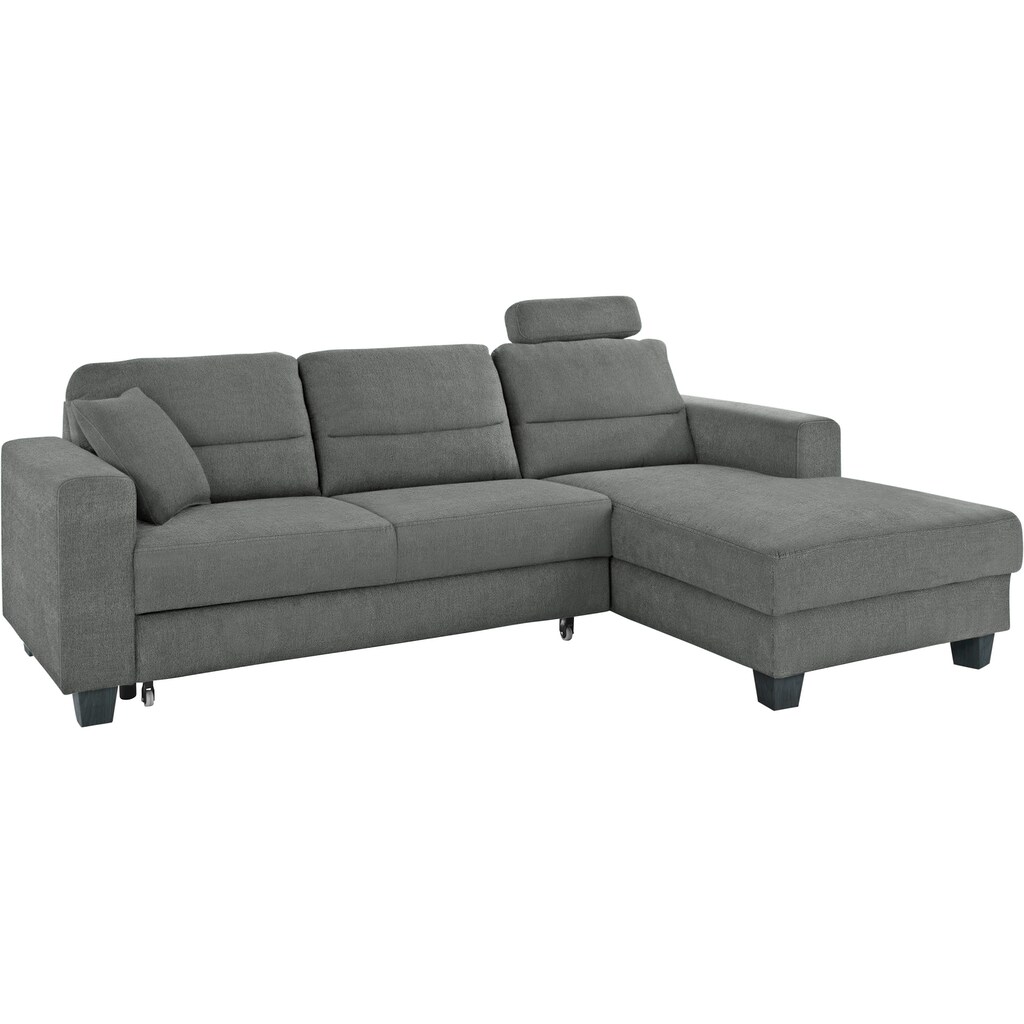 TRENDMANUFAKTUR Ecksofa »Chamber zeitlos und modern bequem mit hohem Sitzkomfort L-Form« inklusive einer Kopfstütze wahlweise mit Schlaffunktion kaufen Vatertagsangebot