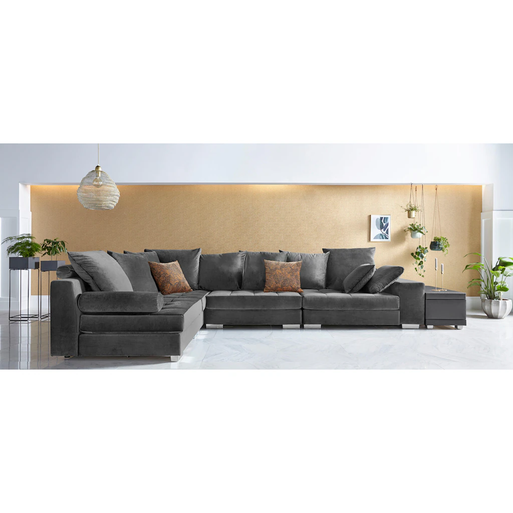 INOSIGN Ecksofa »Vale L-Form« incl. Couchtisch Steppung im Sitzbereich Federkern kaufen Blitzangebot
