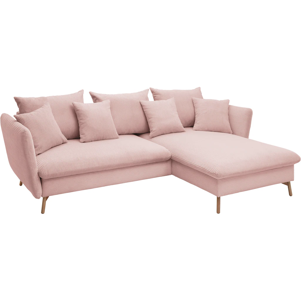 andas Ecksofa »MERLE 258 cm L-Form traumhafter Cord « mit Bettfunktion und Bettkasten Liegefläche 224 x 139 kaufen Saisonale Angebote