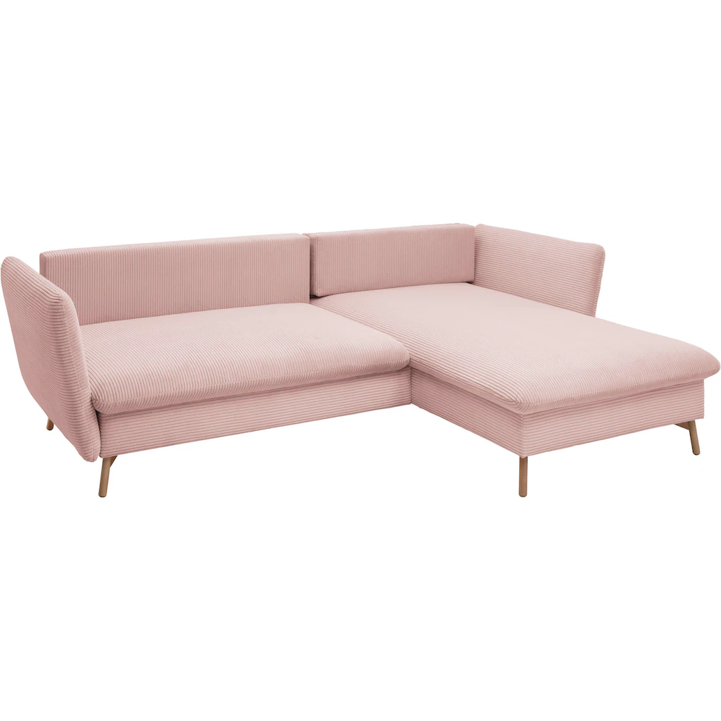 andas Ecksofa »MERLE 258 cm L-Form traumhafter Cord « mit Bettfunktion und Bettkasten Liegefläche 224 x 139 kaufen Saisonale Angebote