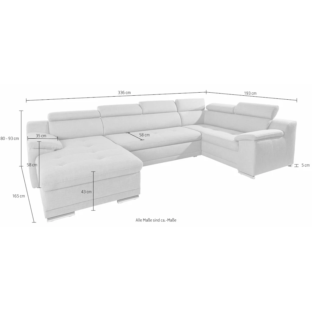 sit&more Wohnlandschaft mit Bettfunktion online kaufen Super Sparpreis
