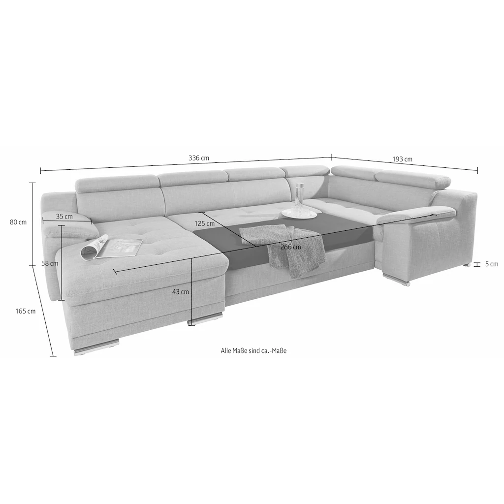 sit&more Wohnlandschaft mit Bettfunktion online kaufen Super Sparpreis