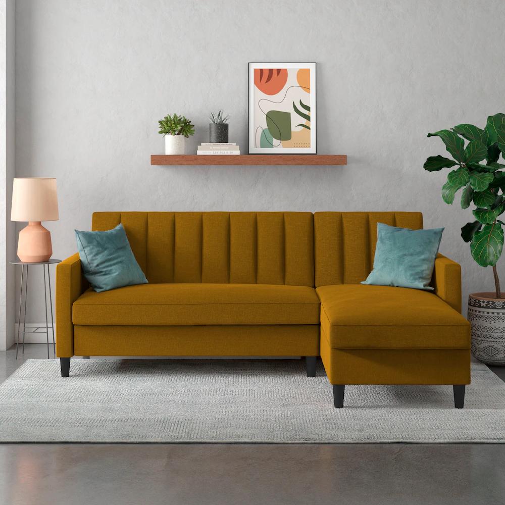 Dorel Home Ecksofa mit Schlafffunktion Recamiere mit Stauraum beidseitig montierbar Rückenlehne 2-teilig und 3-fach verstellbar kaufen Bis zu 60% Rabatt