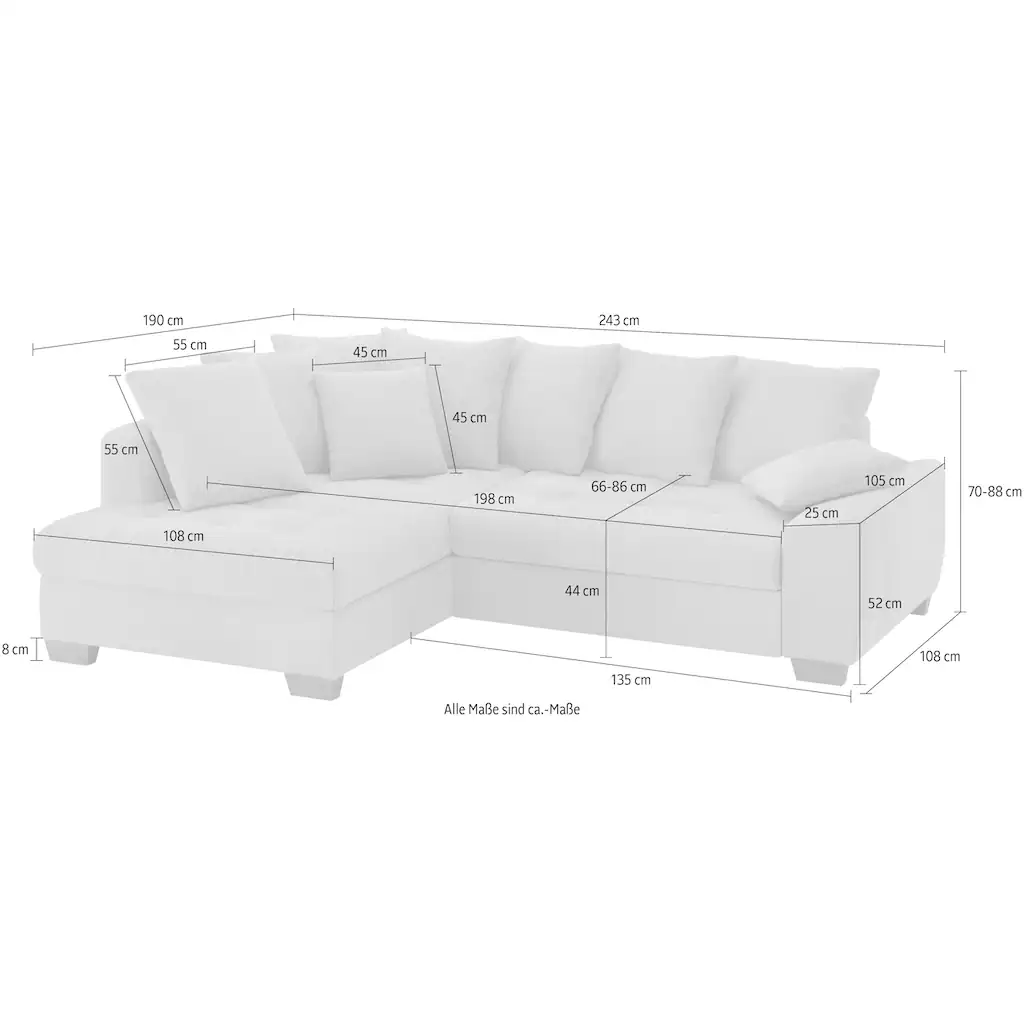 Mr. Couch Ecksofa »Nikita II L-Form« Wahlweise mit Kaltschaum EasyBett Bettkasten kaufen Angebote