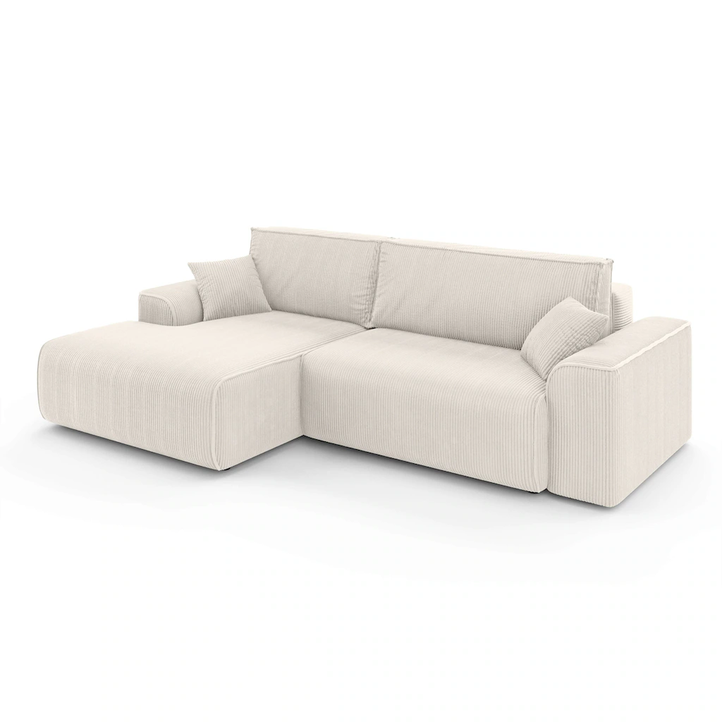 Home affaire Ecksofa »Santenay mit Bettfunktion und Bettkasten Maße: B/T/H 266/164/90 cm« L-Form mit Wellenfederung Schlaffläche: 140x213 cm auch in Cord kaufen Kostenloser Versand