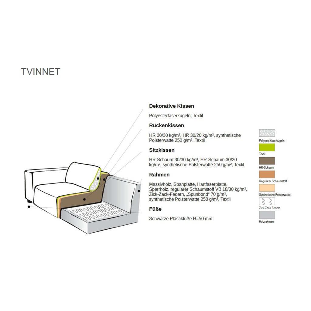 andas Ecksofa »Tvinnet« Breite 228 cm extra tiefe Sitzfläche kubisches Sitzvergnügen kaufen Saisonschlussverkauf