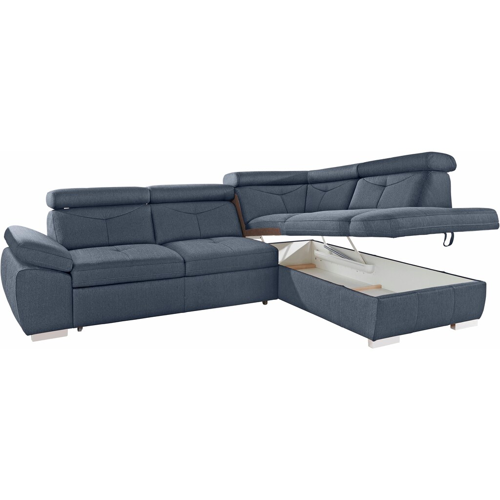exxpo - sofa fashion Ecksofa »Spring super bequem und komfortabel mit Armteil- und Kopfteilfunktion« wahlweise mit Bettfunktion und Bettkasten L-Form kaufen VIP-Rabatte