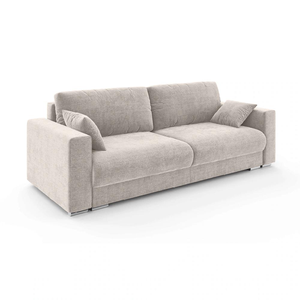 INOSIGN 3-Sitzer »Stevinson Schlafsofa mit Bettkasten Maße B/H/T: 229/87/97 cm« mit Wellenunterfederung 2 Rückenkissen und 2 Zierkissen Super Rabatt