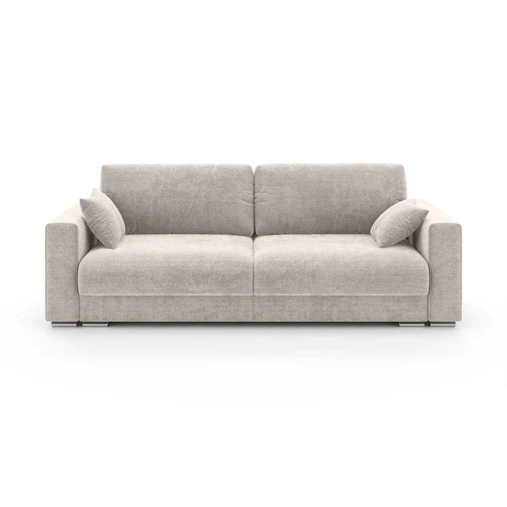 INOSIGN 3-Sitzer »Stevinson Schlafsofa mit Bettkasten Maße B/H/T: 229/87/97 cm« mit Wellenunterfederung 2 Rückenkissen und 2 Zierkissen Super Rabatt