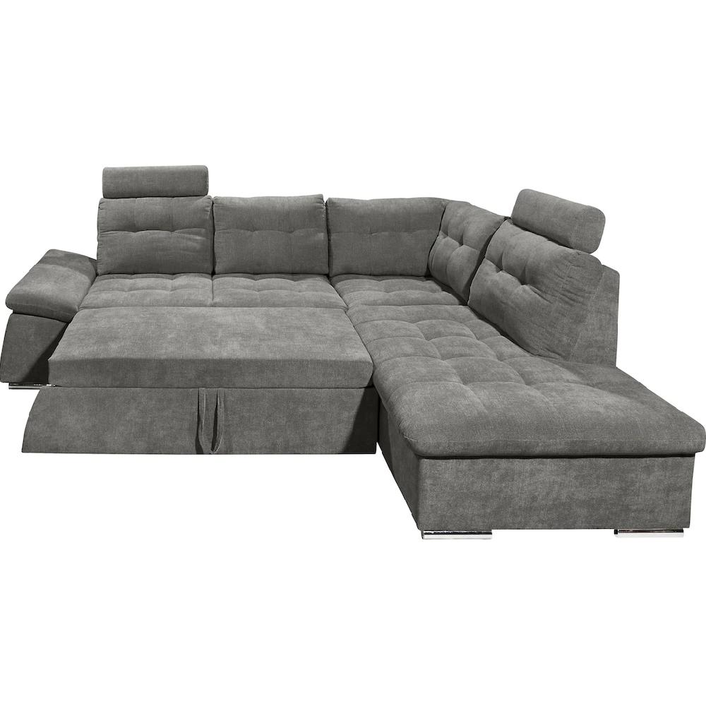 ED EXCITING DESIGN Ecksofa »Nalo L-Form« mit Bettfunktion Bettkasten Kopfstützen Nierenkissen etc. kaufen Begrenzt auf 3 Tage