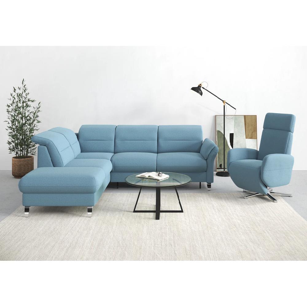 sit&more Ecksofa »Grenoble L-Form« Federkern wahlweise mit Bettfunktion Stauraum Armteilverstellung kaufen Im Verkauf