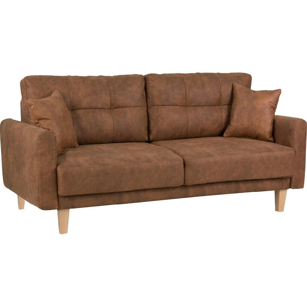 Home affaire 2-Sitzer »TRIPLO mit Wellenunterfederung Maße B/T/H: 165/100/89 cm« Sofa mit Steppung im Rückenbereich incl. Rückenkissen und Zierkissen Versandkostenfrei